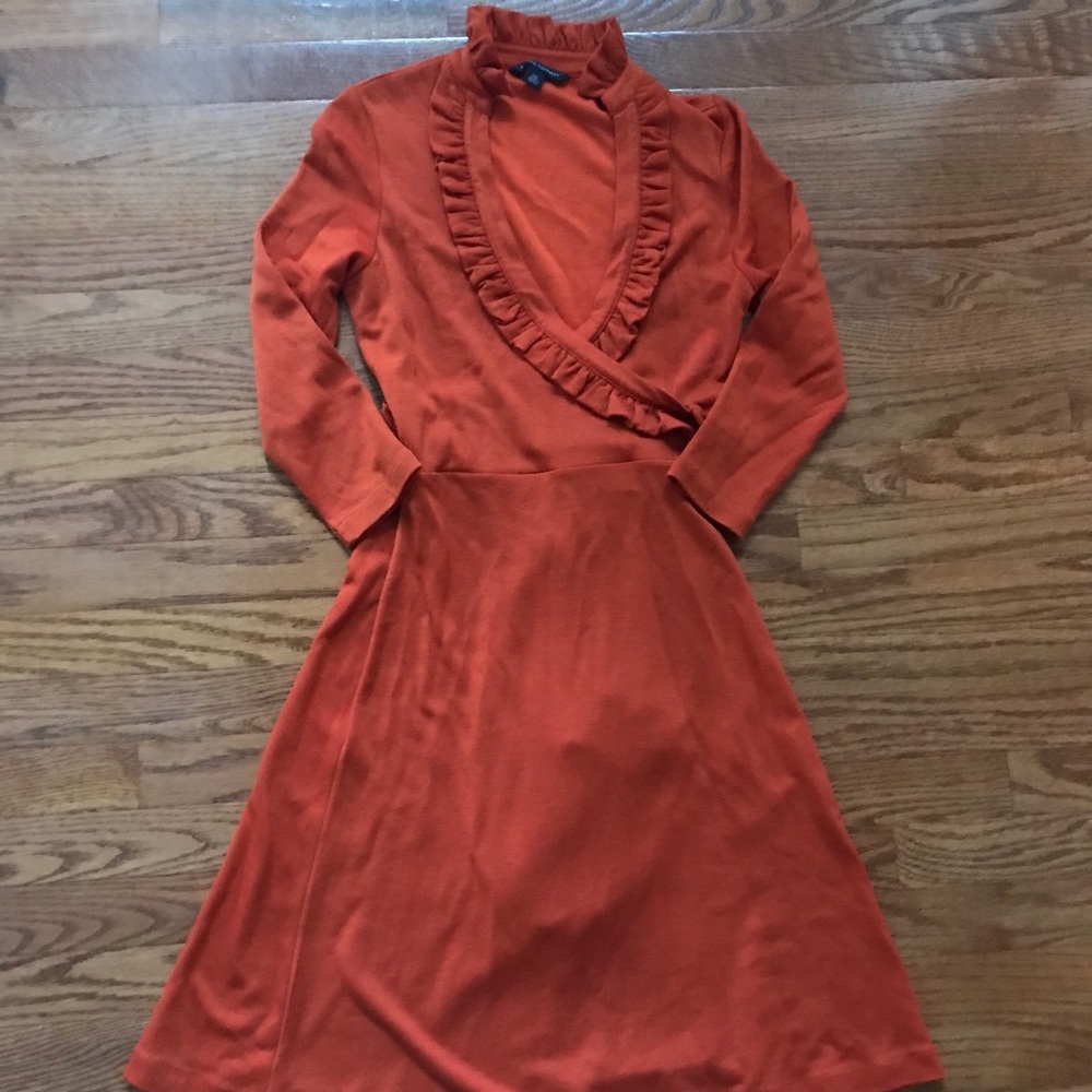 Banana Republic Orange Ruffle Dress